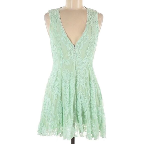 Free People Reign Over Me Brocade Mint Dress - Picture 2 of 5